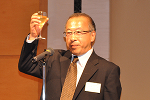 Mr. Higuchi, President of MIPRO, giving remarks during the reception