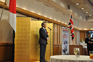 Chairman  Asada gives a speech.