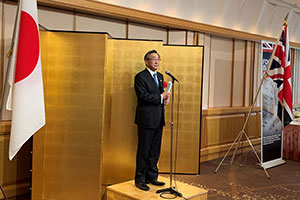 Chairman Asada gives a speech at the banquet